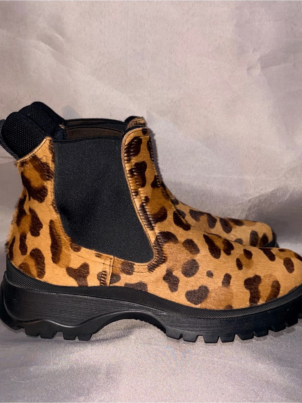 Leopard Print Chelsea Platform Boot - Women's Brown Chelsea Boot